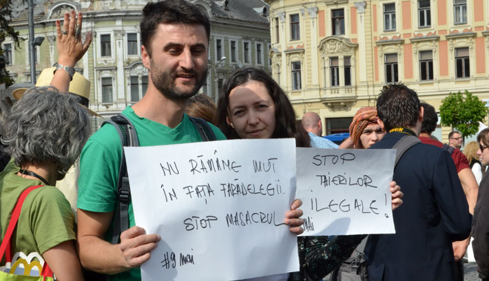 Tüntetés az erdőkért Kolozsváron