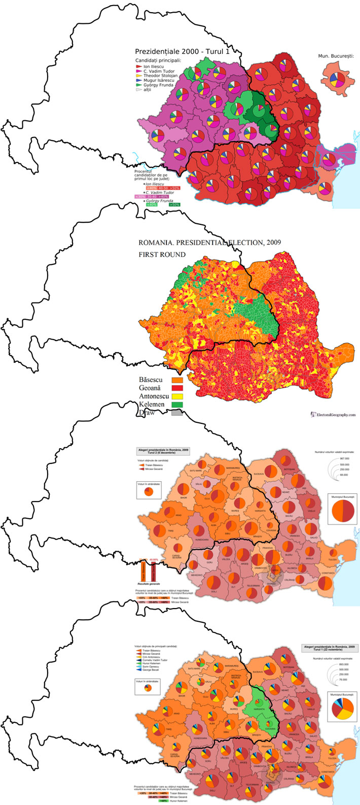 A 2000-es évek elnökválasztási eredményeinek térképe