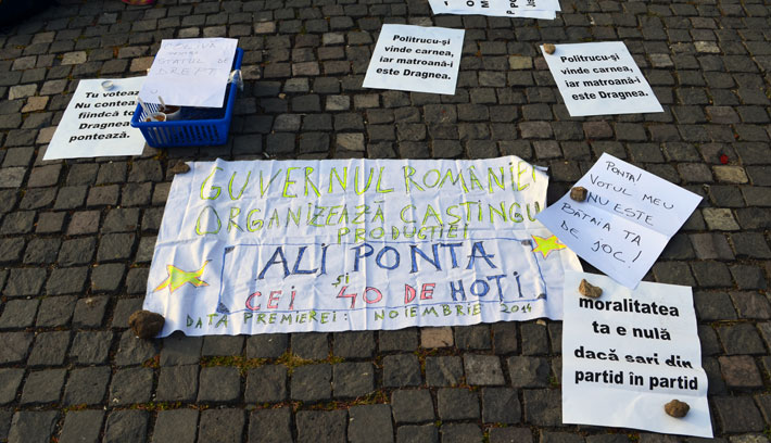 Pártváltás elleni tüntetés Kolozsváron
